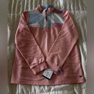 Vineyard Vines for Target Girls 1/4 Zip Pink Pullover 10/12 Large